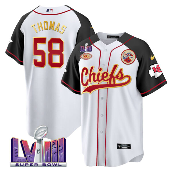 Men's Chiefs Super Bowl LVIII Patch Baseball Jersey - All Stitched - Image 36