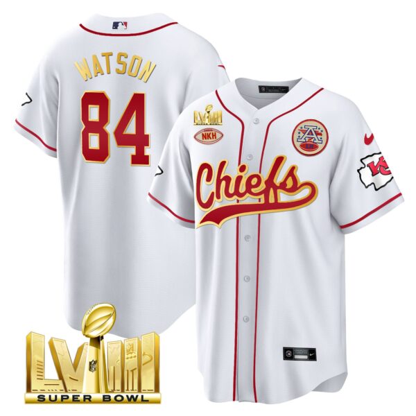 Men's Chiefs Super Bowl LVIII Gold Patch Baseball Jersey - All Stitched - Image 13