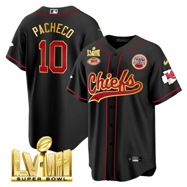 Men's Chiefs Super Bowl LVIII Gold Patch Baseball Jersey - All Stitched - Image 22
