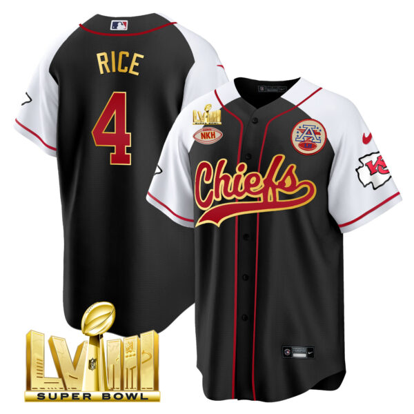 Men's Chiefs Super Bowl LVIII Gold Patch Baseball Jersey - All Stitched - Image 31