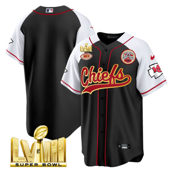 Men's Chiefs Super Bowl LVIII Gold Patch Baseball Jersey - All Stitched - Image 32