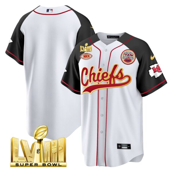 Men's Chiefs Super Bowl LVIII Gold Patch Baseball Jersey - All Stitched - Image 40