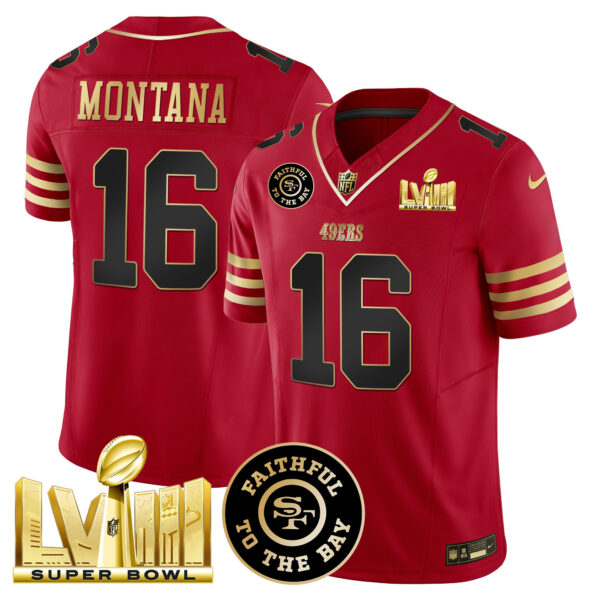 Men's 49ers Faithful & Super Bowl LVIII Gold Patch Vapor Jersey - All Stitched - Image 18