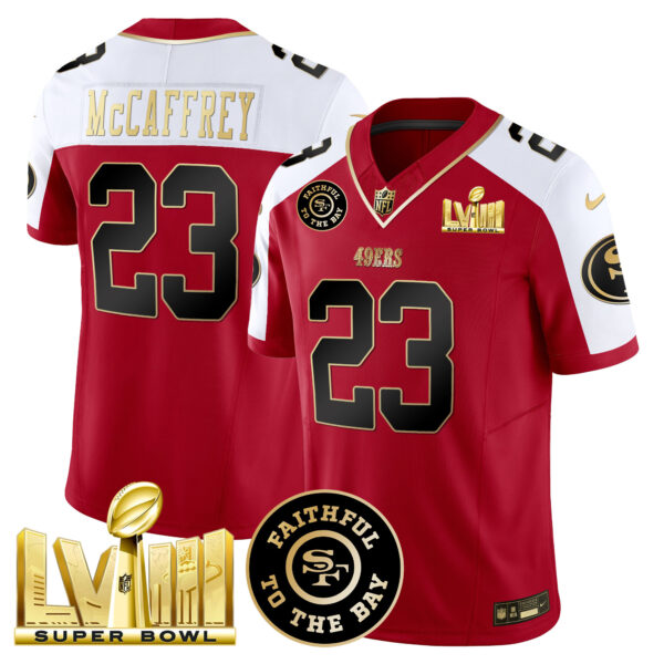 Men's 49ers Faithful & Super Bowl LVIII Gold Patch Vapor Jersey - All Stitched - Image 41
