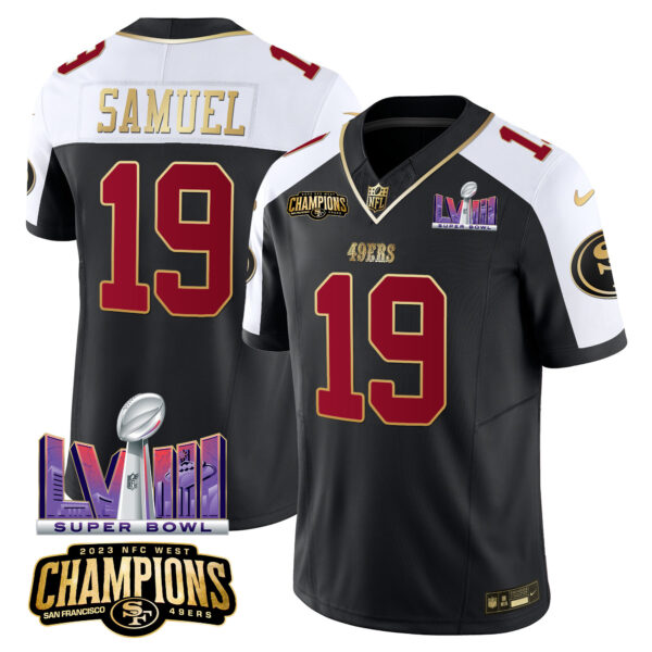 Men's 49ers NFC West Champions & Super Bowl LVIII Patch Vapor Jersey - All Stitched - Image 2