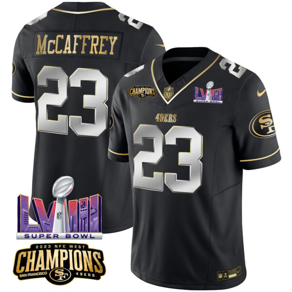 Men's 49ers NFC West Champions & Super Bowl LVIII Patch Vapor Jersey - All Stitched - Image 31