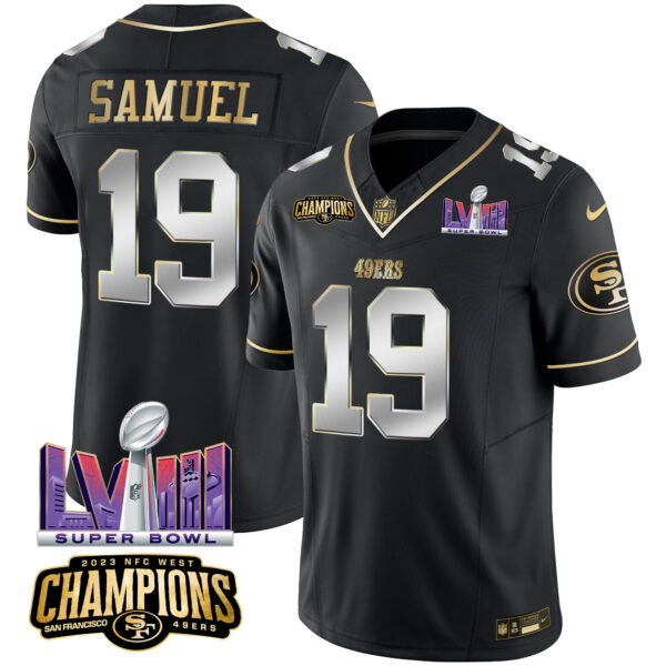 Men's 49ers NFC West Champions & Super Bowl LVIII Patch Vapor Jersey - All Stitched - Image 32
