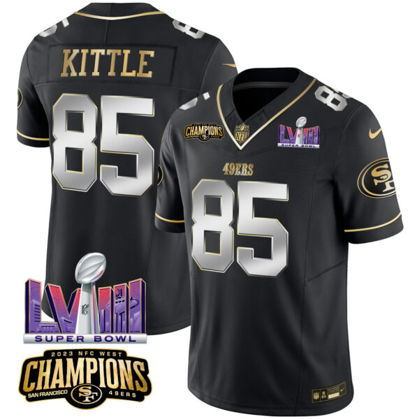 Men's 49ers NFC West Champions & Super Bowl LVIII Patch Vapor Jersey - All Stitched - Image 34