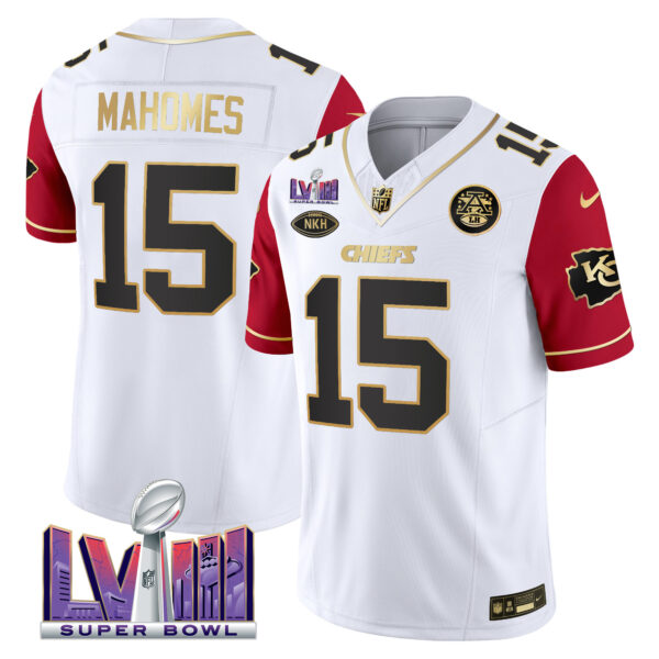 Men's Chiefs Super Bowl LVIII Patch Vapor Jersey V3 - All Stitched - Image 36