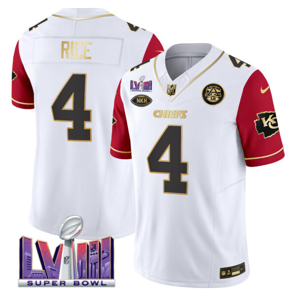 Men's Chiefs Super Bowl LVIII Patch Vapor Jersey V3 - All Stitched - Image 42