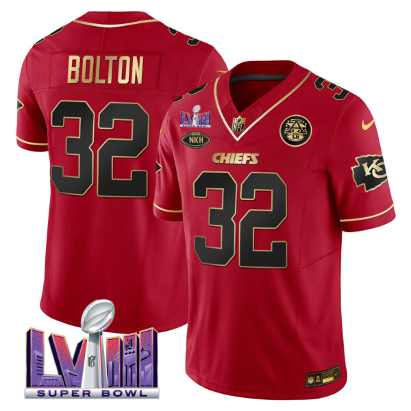 Men's Chiefs Super Bowl LVIII Patch Vapor Jersey V3 - All Stitched - Image 48