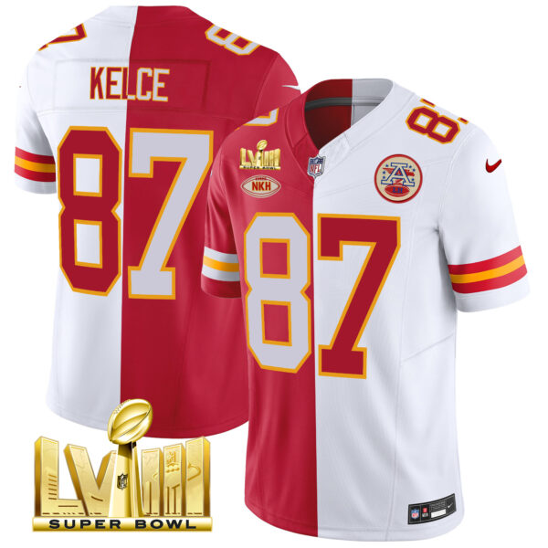 Men's Chiefs Super Bowl LVIII Gold Patch Vapor Jersey V3 - All Stitched - Image 30