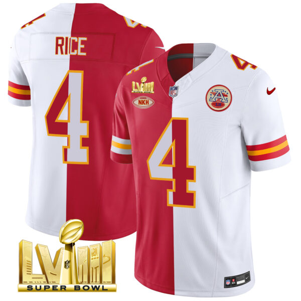 Men's Chiefs Super Bowl LVIII Gold Patch Vapor Jersey V3 - All Stitched - Image 35