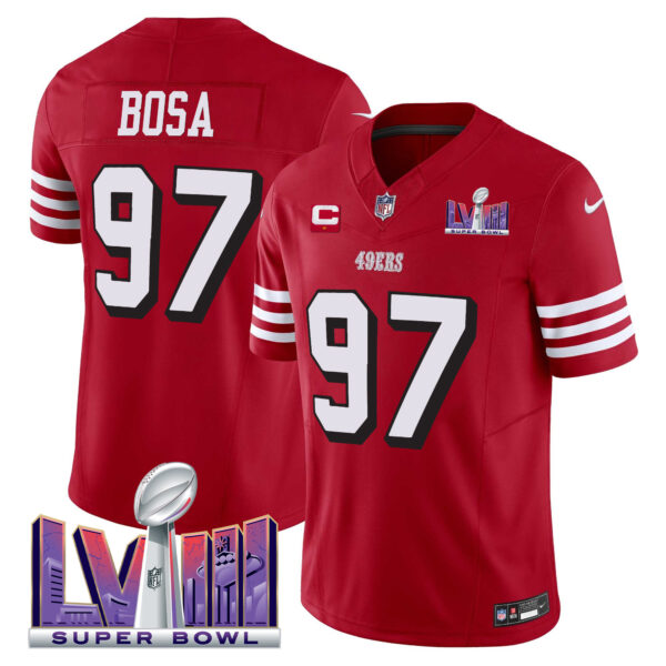 Men's 49ers Super Bowl LVIII Patch Vapor Limited Jersey V2 - All Stitched - Image 7