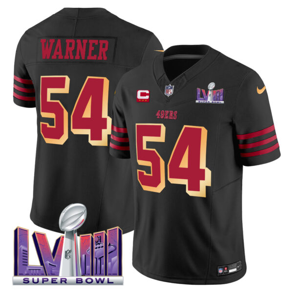 Men's 49ers Super Bowl LVIII Patch Vapor Limited Jersey V2 - All Stitched - Image 25