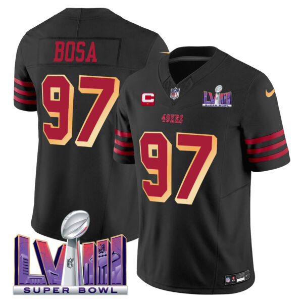 Men's 49ers Super Bowl LVIII Patch Vapor Limited Jersey V2 - All Stitched - Image 27