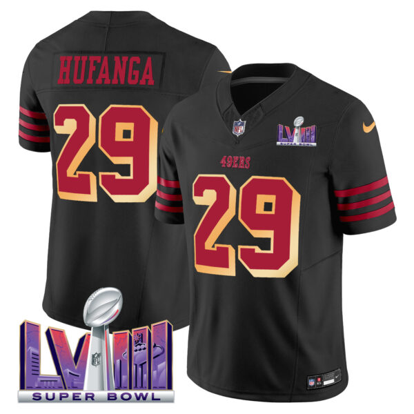 Men's 49ers Super Bowl LVIII Patch Vapor Limited Jersey V2 - All Stitched - Image 30
