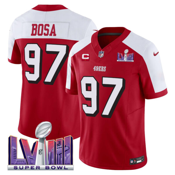 Men's 49ers Super Bowl LVIII Patch Vapor Limited Jersey V2 - All Stitched - Image 37