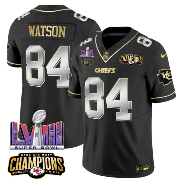 Men's Chiefs AFC West Champions & Super Bowl LVIII Patch Vapor Jersey V2 - All Stitched - Image 5