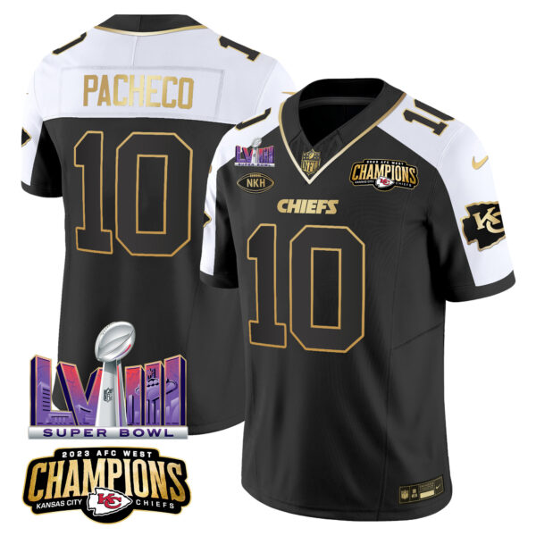 Men's Chiefs AFC West Champions & Super Bowl LVIII Patch Vapor Jersey V2 - All Stitched - Image 25