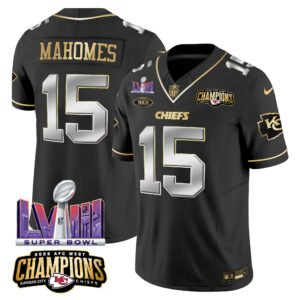 Men's Chiefs AFC West Champions & Super Bowl LVIII Patch Vapor Jersey V2 - All Stitched
