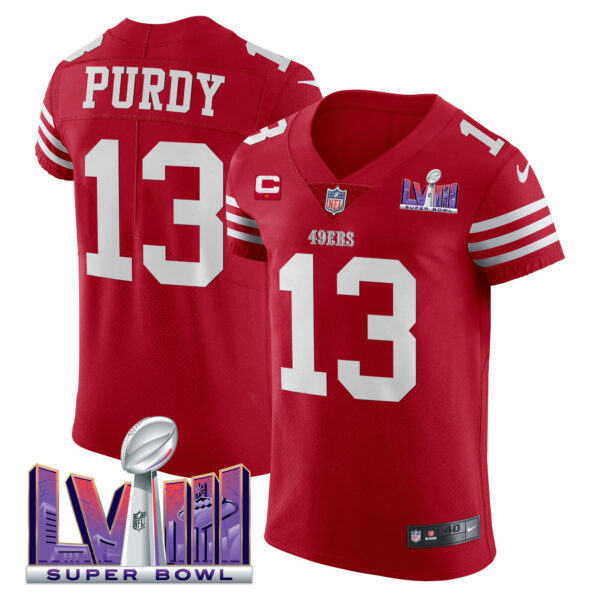 Men's 49ers Super Bowl LVIII Gold Patch Vapor Elite Jersey - All Stitched - Image 13