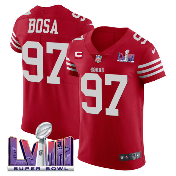 Men's 49ers Super Bowl LVIII Gold Patch Vapor Elite Jersey - All Stitched - Image 17