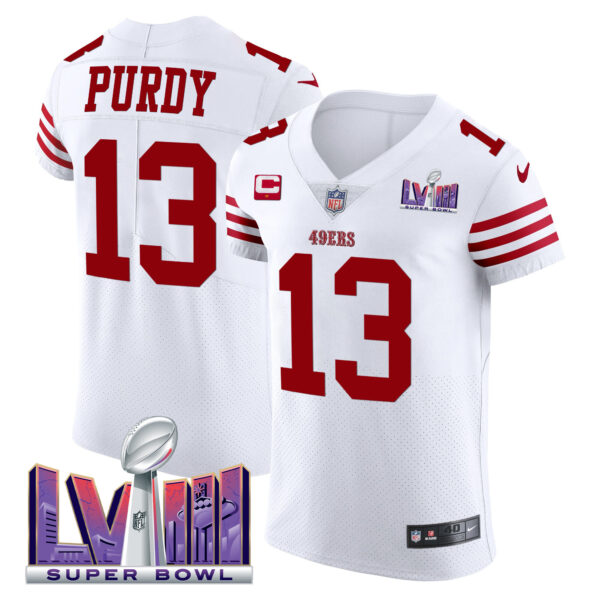 Men's 49ers Super Bowl LVIII Gold Patch Vapor Elite Jersey - All Stitched - Image 23