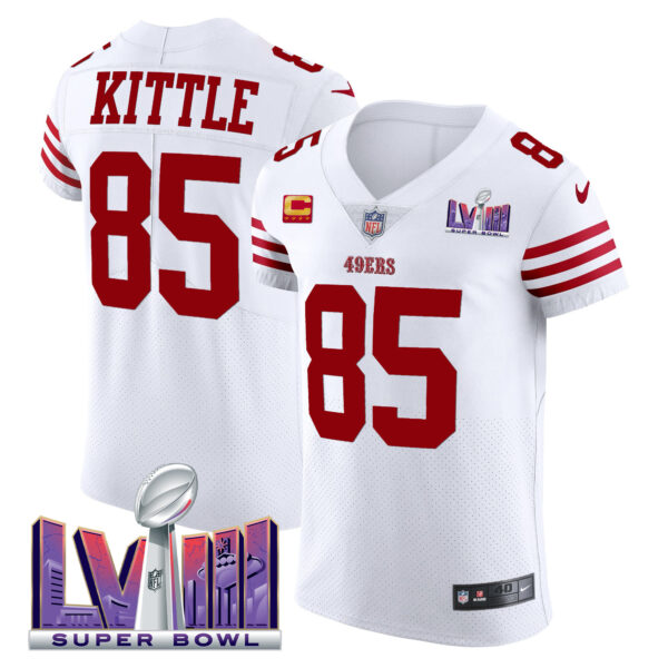 Men's 49ers Super Bowl LVIII Gold Patch Vapor Elite Jersey - All Stitched - Image 24