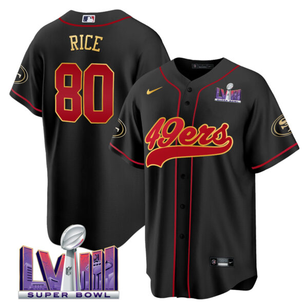 Men's 49ers Super Bowl LVIII Patch Baseball Jersey - All Stitched - Image 6