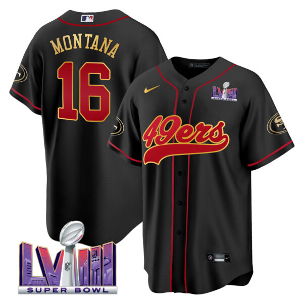 Men's 49ers Super Bowl LVIII Patch Baseball Jersey - All Stitched - Image 8