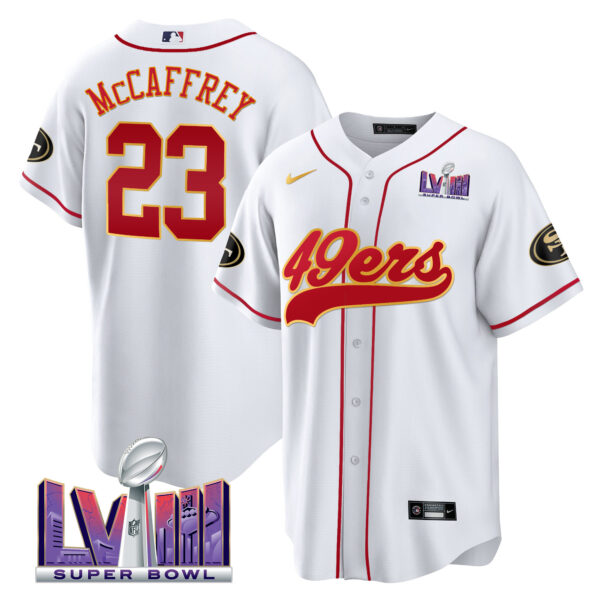 Men's 49ers Super Bowl LVIII Patch Baseball Jersey - All Stitched - Image 21