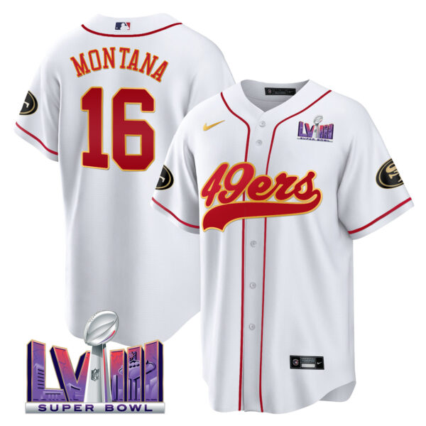 Men's 49ers Super Bowl LVIII Patch Baseball Jersey - All Stitched - Image 28