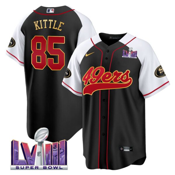 Men's 49ers Super Bowl LVIII Patch Baseball Jersey - All Stitched - Image 34