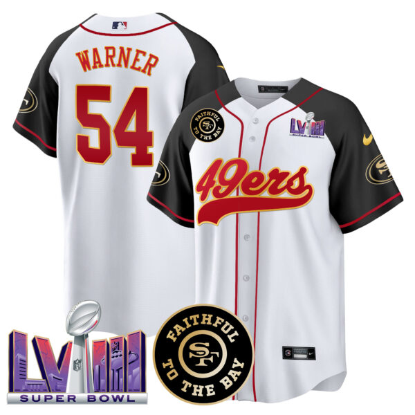 Men's 49ers Faithful & Super Bowl LVIII Patch Baseball Jersey - All Stitched - Image 45