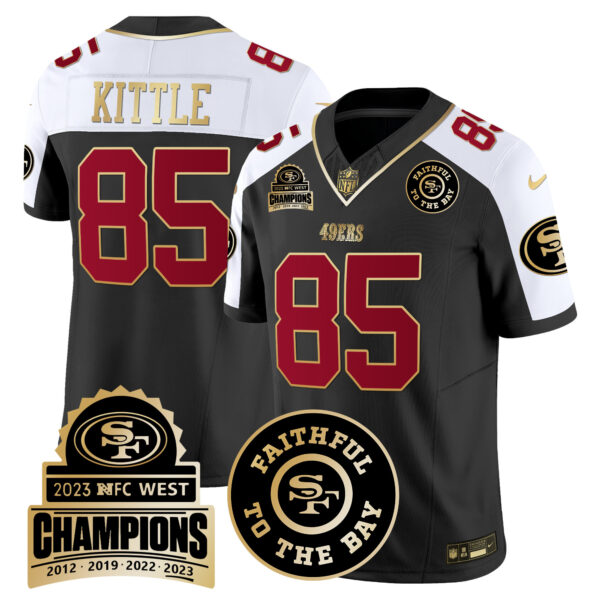 Men's 49ers 2023 NFC West Champions Patch Vapor Jersey V3 - All Stitched - Image 4