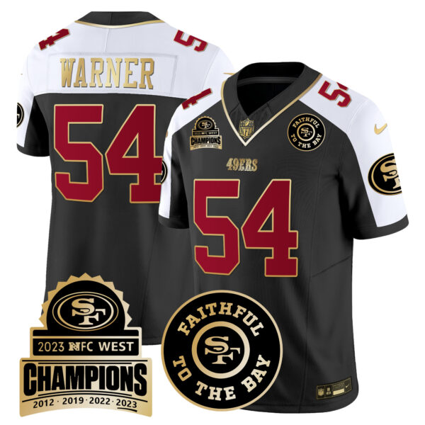 Men's 49ers 2023 NFC West Champions Patch Vapor Jersey V3 - All Stitched - Image 5