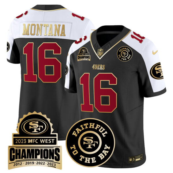 Men's 49ers 2023 NFC West Champions Patch Vapor Jersey V3 - All Stitched - Image 8