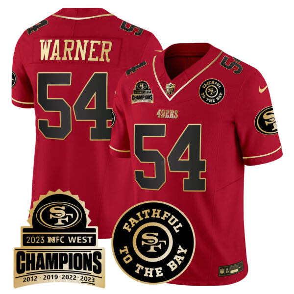 Men's 49ers 2023 NFC West Champions Patch Vapor Jersey V3 - All Stitched - Image 25