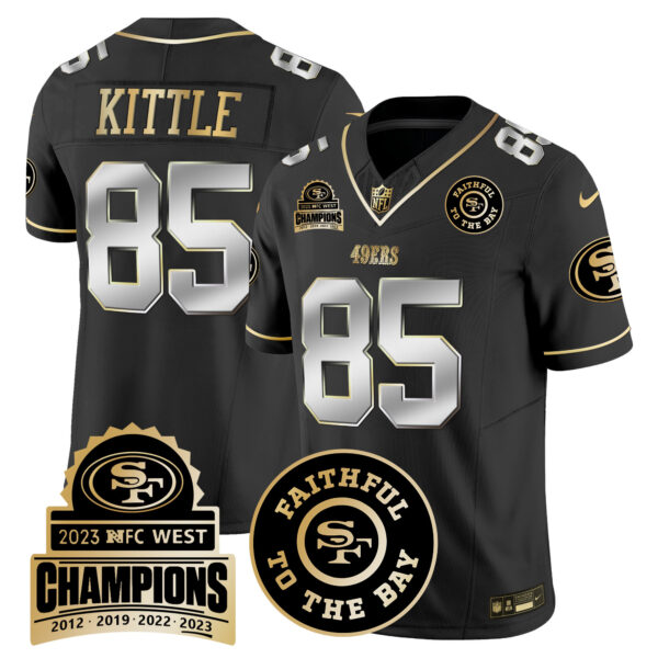 Men's 49ers 2023 NFC West Champions Patch Vapor Jersey V3 - All Stitched - Image 34