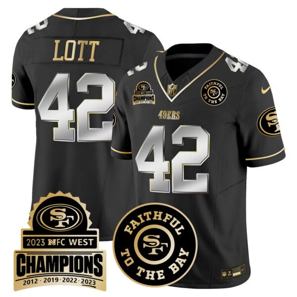 Men's 49ers 2023 NFC West Champions Patch Vapor Jersey V3 - All Stitched - Image 39