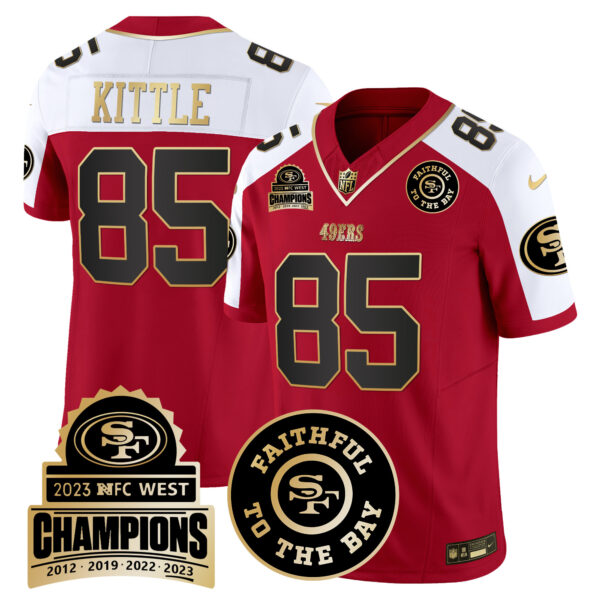 Men's 49ers 2023 NFC West Champions Patch Vapor Jersey V3 - All Stitched - Image 44