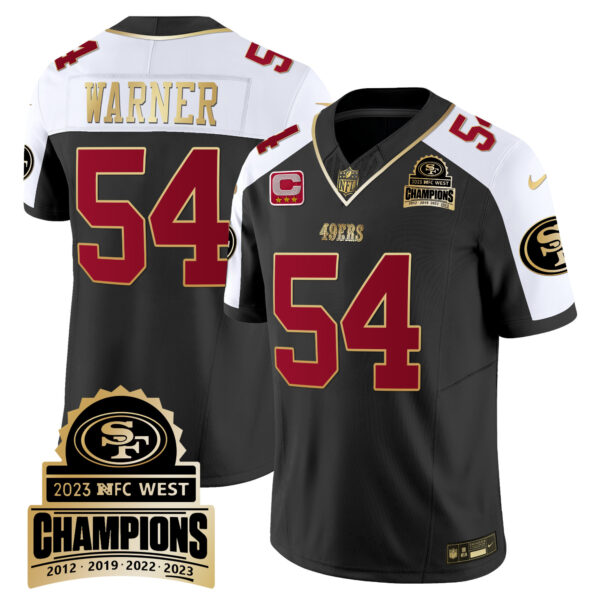 Men's 49ers 2023 NFC West Champions Patch Vapor Jersey V4 - All Stitched - Image 5