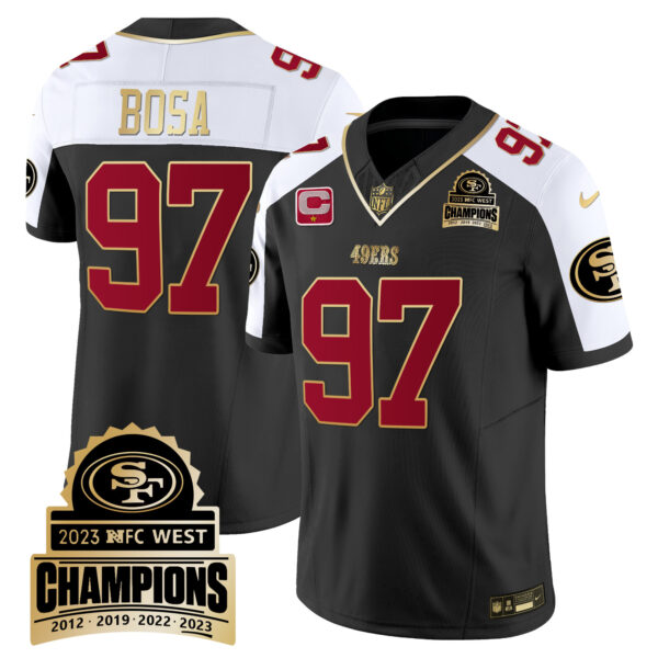 Men's 49ers 2023 NFC West Champions Patch Vapor Jersey V4 - All Stitched - Image 7