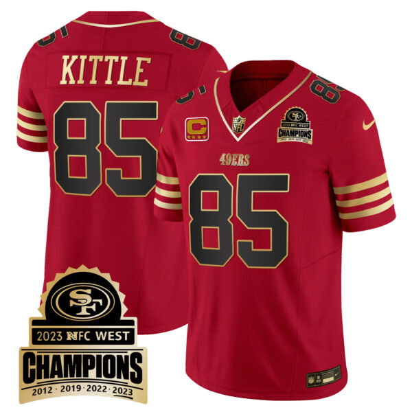 Men's 49ers 2023 NFC West Champions Patch Vapor Jersey V4 - All Stitched - Image 14
