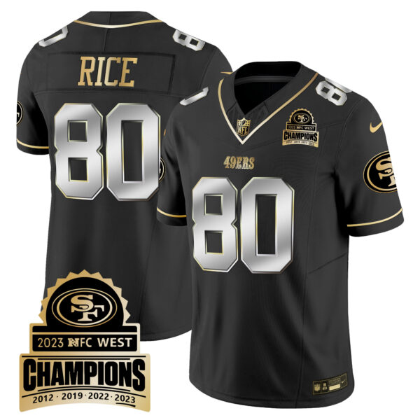 Men's 49ers 2023 NFC West Champions Patch Vapor Jersey V4 - All Stitched - Image 36