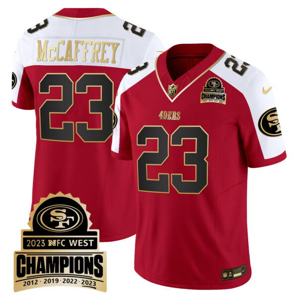 Men's 49ers 2023 NFC West Champions Patch Vapor Jersey V4 - All Stitched - Image 41