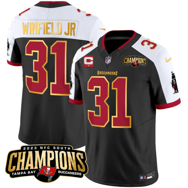Men's Buccaneers 2023 NFC South Champions Patch Gold Trim Vapor Jersey - All Stitched - Image 6
