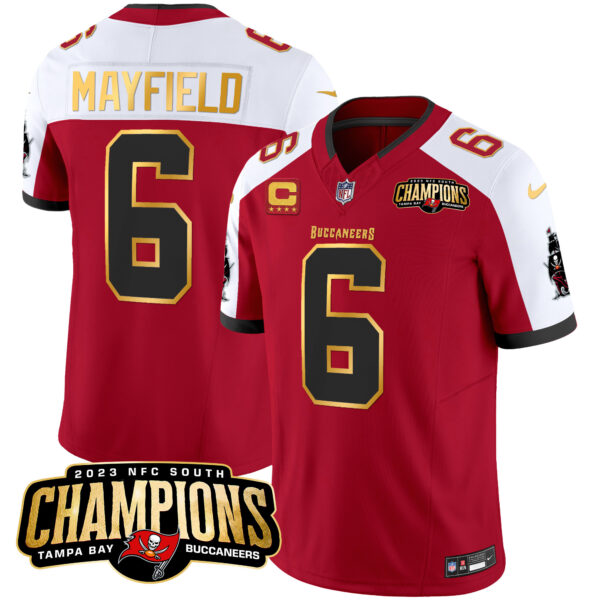 Men's Buccaneers 2023 NFC South Champions Patch Gold Trim Vapor Jersey - All Stitched - Image 11