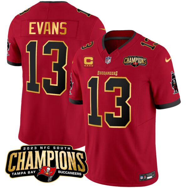 Men's Buccaneers 2023 NFC South Champions Patch Gold Trim Vapor Jersey - All Stitched - Image 16